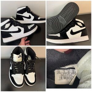 Black and White High-Top Sneakers